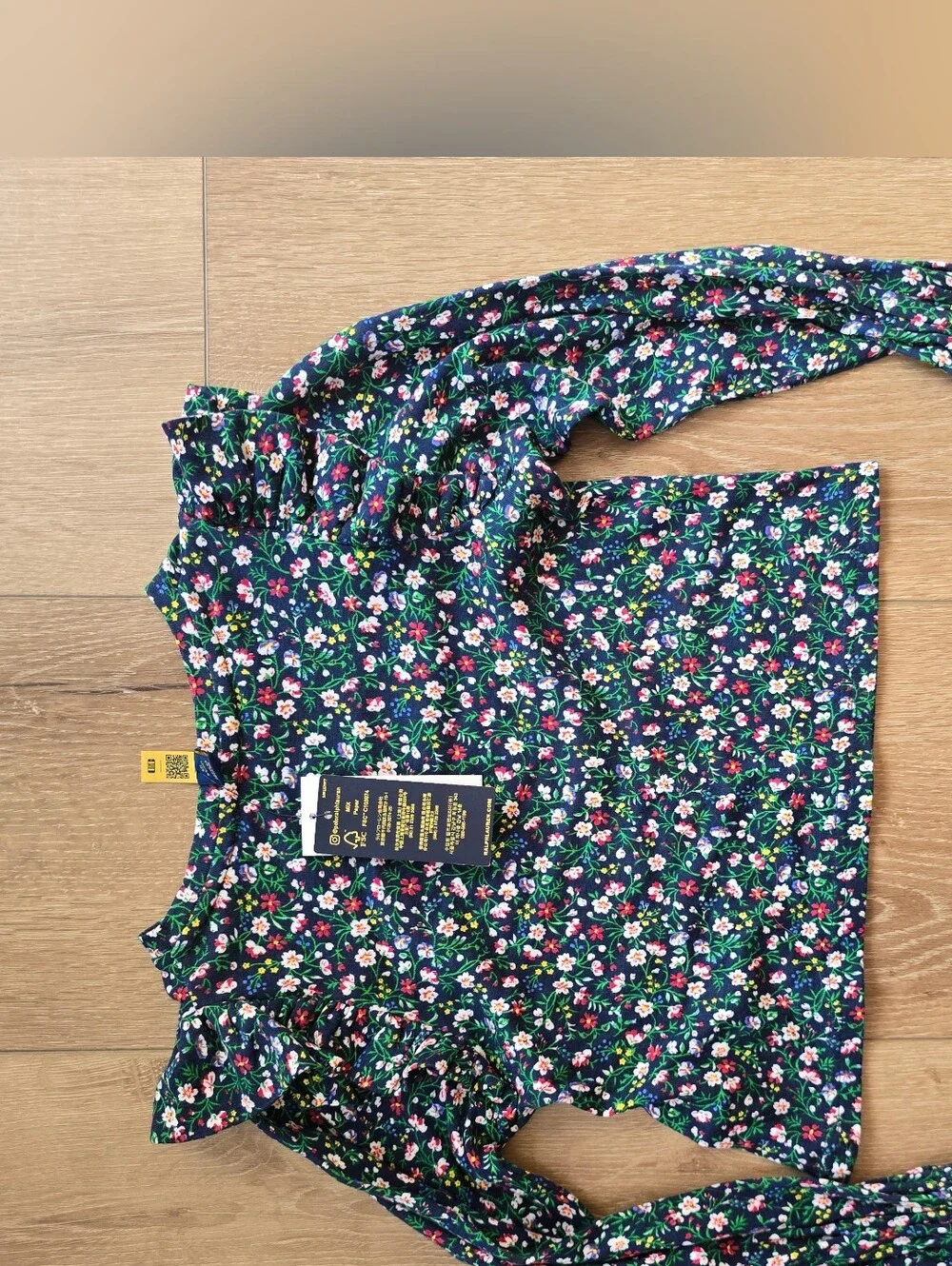 Polo Ralph Lauren Girls Floral Ruffled Cotton Modal Top Size 6X